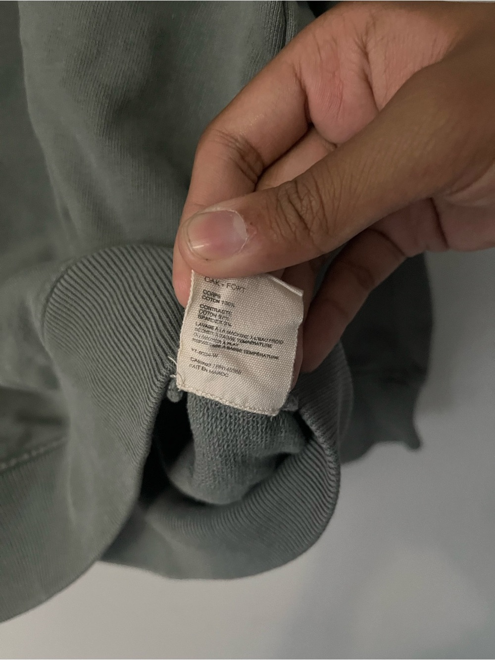 OAK + FORT Women's Crewneck sweatshirt in Olive Green - REFINED loungewear logo - Picture 9 of 13